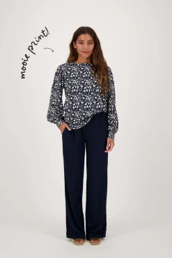 ZUSSS boothals top met blaadjesprint* Tops