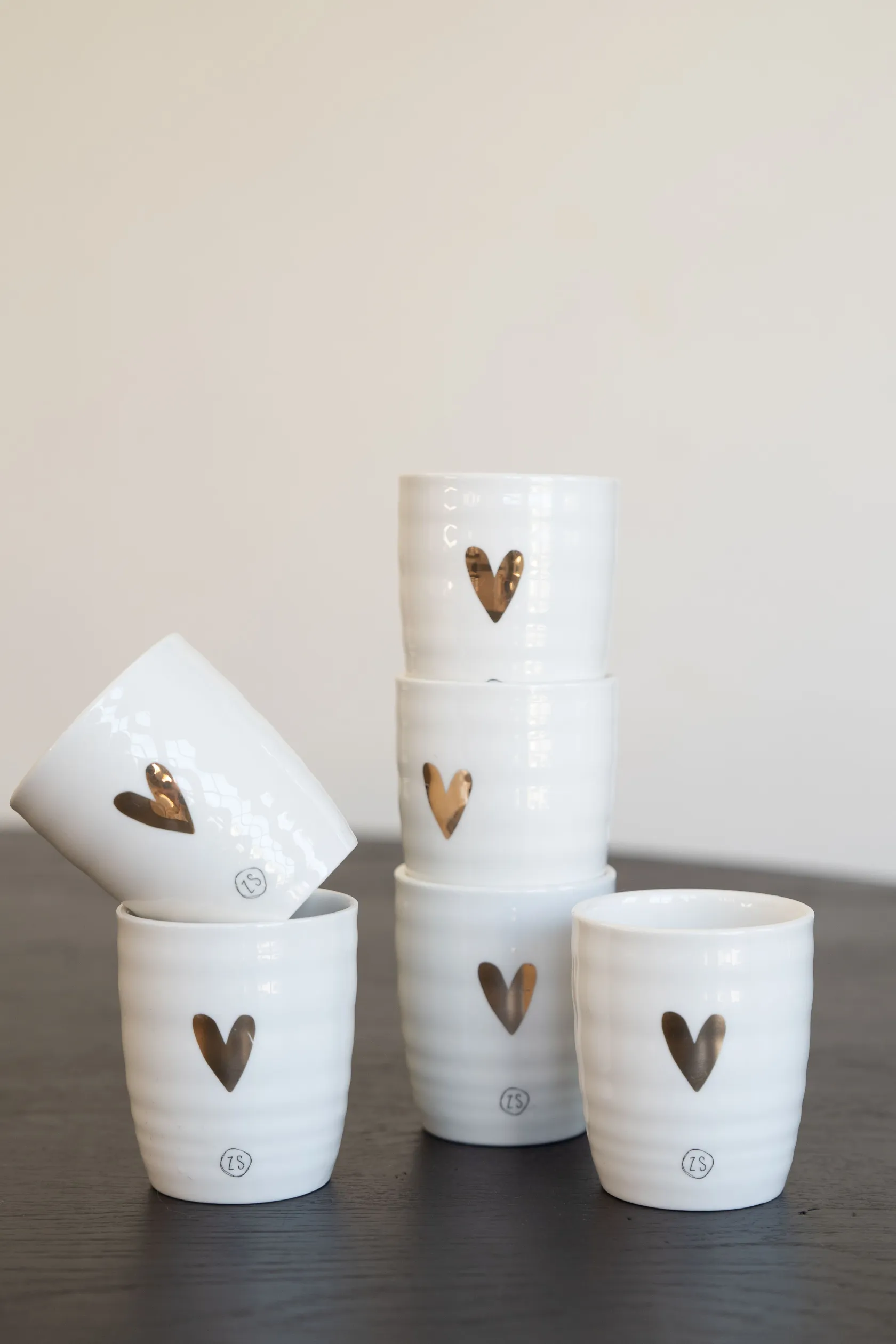 ZUSSS espressokopje goud hartje (set van 6)* Servies