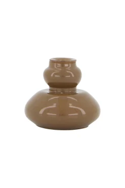 ZUSSS glazen kandelaar 5,5cm warm grijs* Kaarsen|Kaarsenhouders