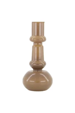 ZUSSS glazen kandelaar 18cm warm grijs* Kaarsen|Kaarsenhouders