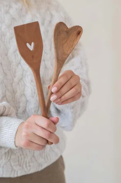 ZUSSS houten spatel hartje* Keukenaccessoires