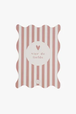 ZUSSS kaart golf vier de liefde terra roze/zand* Kaartjes