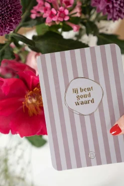 ZUSSS kaart ronde hoeken jij bent goud waard terra roze* Kaartjes