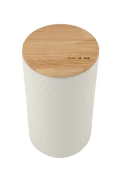 ZUSSS keramieken bewaarpot met houten deksel hartjes 20cm* Keukenaccessoires