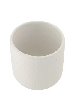 ZUSSS keramieken bewaarpot met houten deksel hartjes 12cm* Keukenaccessoires
