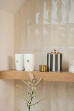 ZUSSS keramieken geurkaarsje met houten deksel hartje* Geurkaarsen