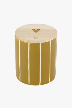 ZUSSS keramieken geurkaars met houten deksel hartje* Geurkaarsen
