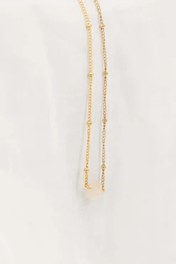 ZUSSS ketting met bloemsteentje /goud* Kettingen