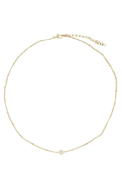 ZUSSS ketting met bloemsteentje /goud* Kettingen