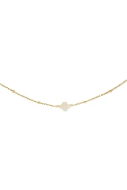 ZUSSS ketting met bloemsteentje /goud* Kettingen