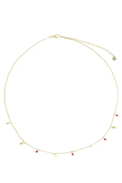 ZUSSS ketting met klavertjes roze rood* Kettingen