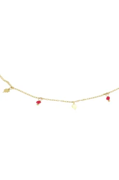 ZUSSS ketting met klavertjes roze rood* Kettingen