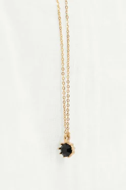 ZUSSS ketting met zwart steentje* Kettingen