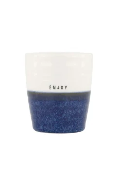 ZUSSS koffiemok enjoy donkerblauw/ wit* Servies