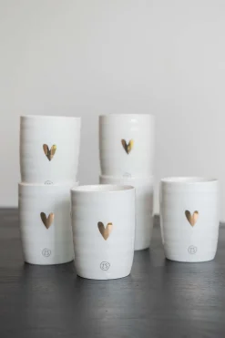 ZUSSS koffiemok goud hartje (set van 6)* Servies