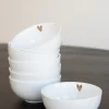 ZUSSS kom goud hartje wit (set van 6)* Servies