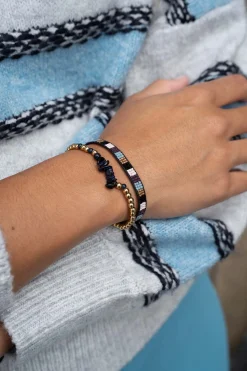 ZUSSS kralenarmband met glassteen* Armbandjes