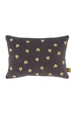 ZUSSS kussen bloemenpatroon love 35x25cm antracietgrijs/zand* Kussens