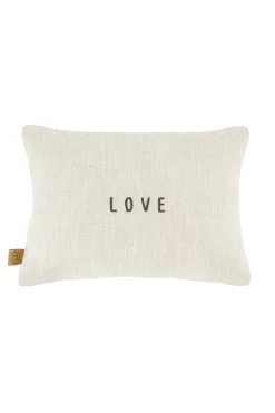 ZUSSS kussen bloemenpatroon love 35x25cm antracietgrijs/zand* Kussens