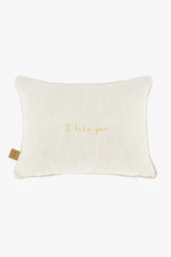 ZUSSS kussen i like you en hartjes 35x25cm peper en zout/goud* Kussens