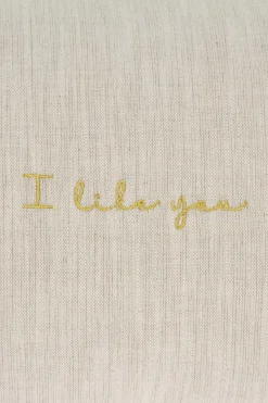 ZUSSS kussen i like you en hartjes 35x25cm peper en zout/goud* Kussens