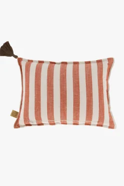ZUSSS kussen klavertje en strepen 35x25cm peper en zout/brique* Kussens