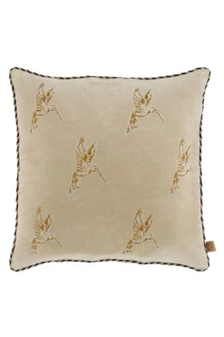 ZUSSS kussen velvet colibri borduur 45x45cm* Kussens