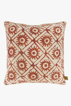 ZUSSS kussen zonnetjesprint 45x45cm peper en zout/brique* Kussens