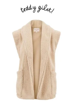 ZUSSS lang teddy gilet met zakken off white* Vesten