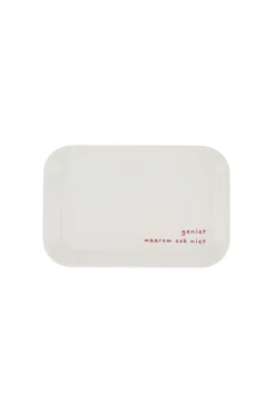 ZUSSS melamine dienblad 29x19cm geniet off white/rood* Keukenaccessoires