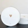ZUSSS ontbijtbord goud hartje (set van 6)* Servies