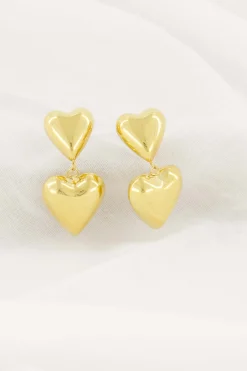 ZUSSS oorbel met twee hartjes* Oorbellen