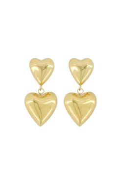 ZUSSS oorbel met twee hartjes* Oorbellen