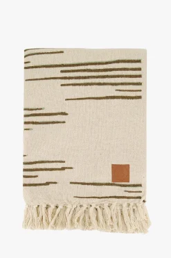 ZUSSS plaid lijnenpatroon 130x170 /saliegroen* Plaids & Vloerkleden