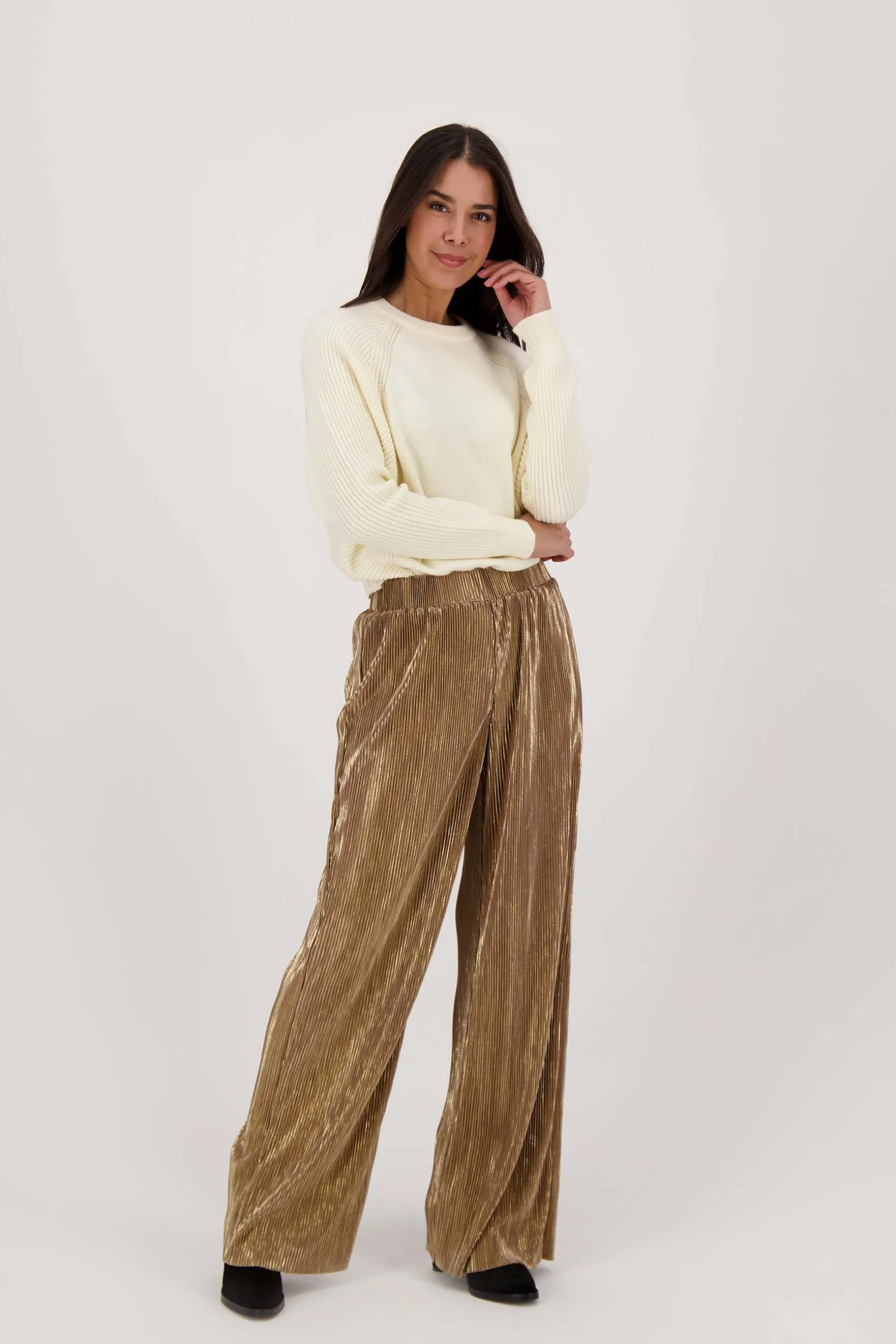 ZUSSS plisse broek goud* Broeken & Jeans