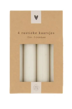 ZUSSS 4 rustieke kaarsjes 12cm* Kaarsen