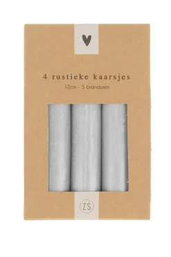 ZUSSS 4 rustieke kaarsjes 12cm* Kaarsen