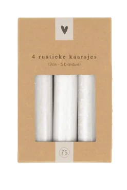 ZUSSS 4 rustieke kaarsjes 12cm* Kaarsen