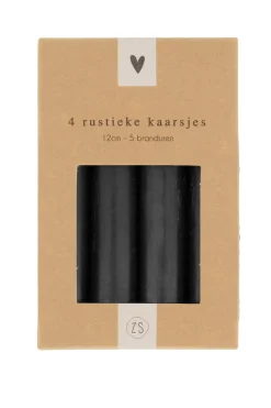 ZUSSS 4 rustieke kaarsjes 12cm* Kaarsen