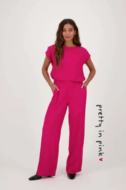 ZUSSS satijnen twill broek roze rood* Broeken & Jeans