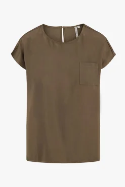 ZUSSS satijnen twill top met boothals* Tops