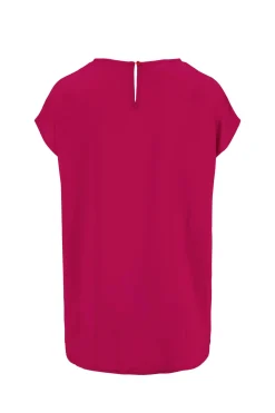 ZUSSS satijnen twill top met boothals roze rood* Tops