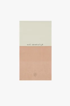 ZUSSS servetten eet smakelijk 11x20cm zand/terra roze* Keukentextiel