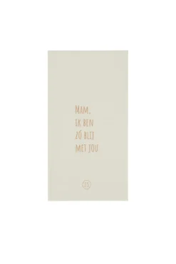 ZUSSS servetten mam zo blij met jou 11x20cm off white* Servetten|Keukentextiel