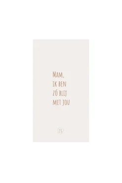 ZUSSS servetten mam zo blij met jou 11x20cm off white* Servetten|Keukentextiel