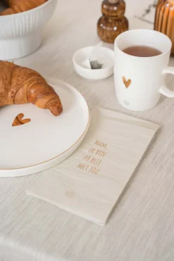 ZUSSS servetten mam zo blij met jou 11x20cm off white* Servetten|Keukentextiel