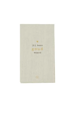 ZUSSS servetten rechthoek 11x20cm jij bent goud waard linnen* Servetten