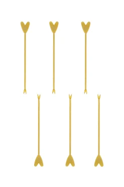 ZUSSS set van 6 borrelprikkers hartje* Bestek