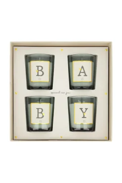 ZUSSS set van 4 glaskaarsjes baby* Kaarsen