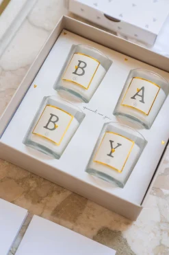 ZUSSS set van 4 glaskaarsjes baby* Kaarsen
